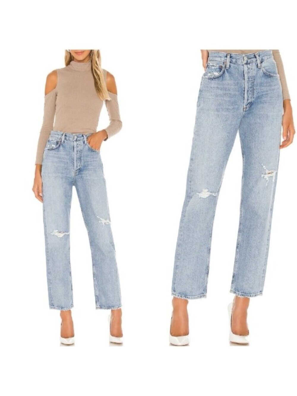 Agolde 90s Mid Rise Loose Fit Straight Leg Jeans in Captured - 27"
